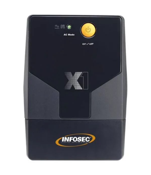 Infosec X1 EX-600 Onduleur 600 VA_3 Onduleur InfosecX1 600 VA – Protection fiable avec 2 prises