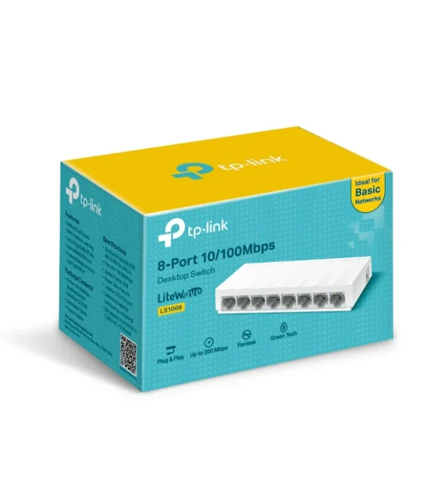 TP-Link Mini Switch 8Ports 100MBits_4 Switch réseau 8 ports 10/100Mbps – Compact et éco-énergétique