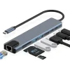 Adaptateur ORCRX 8-en-1-2 Adaptateur USB-C vers HDMI 4K + Ethernet + USB – 8-en-1