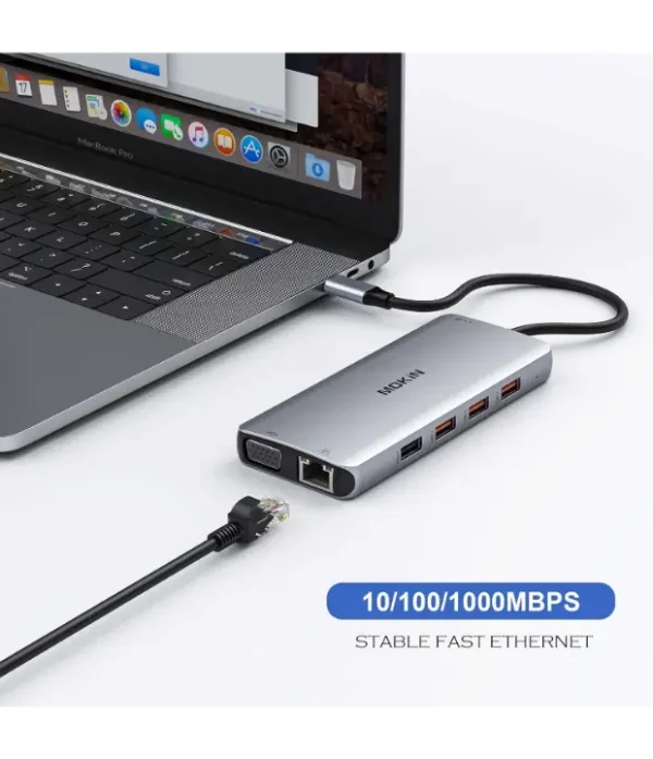 Hub USB-C 11-en-1 Multiport_1 Hub USB-C 11-en-1 Multiport – HDMI, VGA, Ethernet, Audio, USB