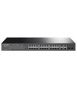 Tp-link 24-port PoE-2 Smart PoE Switch TP-LINK T1500-28PCT vue avant Switch PoE 24 ports TP-LINK T1500-28PCT réseau professionnel