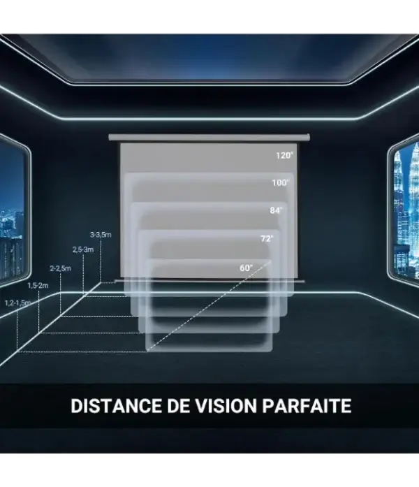Ecran_Projection-motorise-electrique.webp-2 Écran de projection motorisé 84 pouces Écran motorisé pour Home cinéma Écran de projection 4K montage mural plafond