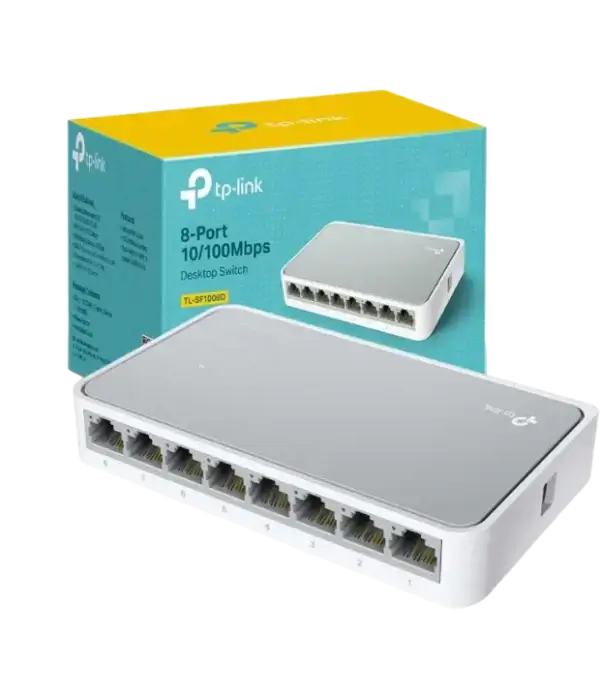 TP-Link Mini Switch 8Ports 100MBits_4 Switch réseau 8 ports 10/100Mbps – Compact et éco-énergétique