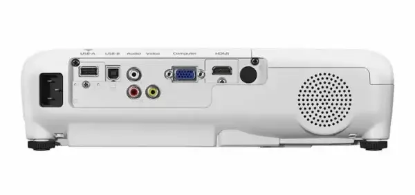 EPSON EB-E10 2 Vidéoprojecteur EPSON blanc avec sa sacoche de transport noire, idéal pour les présentations professionnelles et le home cinéma à Bamako.