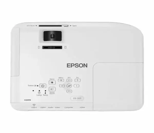 EPSON EB-E10 3 Vidéoprojecteur EPSON blanc avec sa sacoche de transport noire, idéal pour les présentations professionnelles et le home cinéma à Bamako.