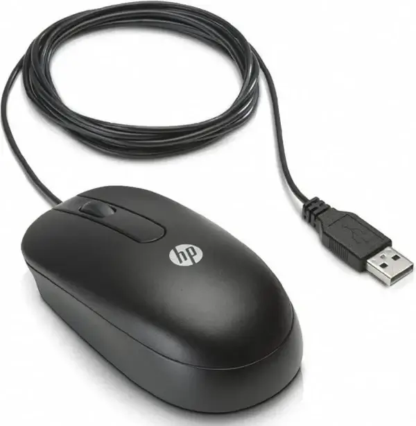 HP USB Optical1 Souris informatique ergonomique disponible en modèles avec et sans fil, offrant précision et confort pour le travail de bureau à Bamako.