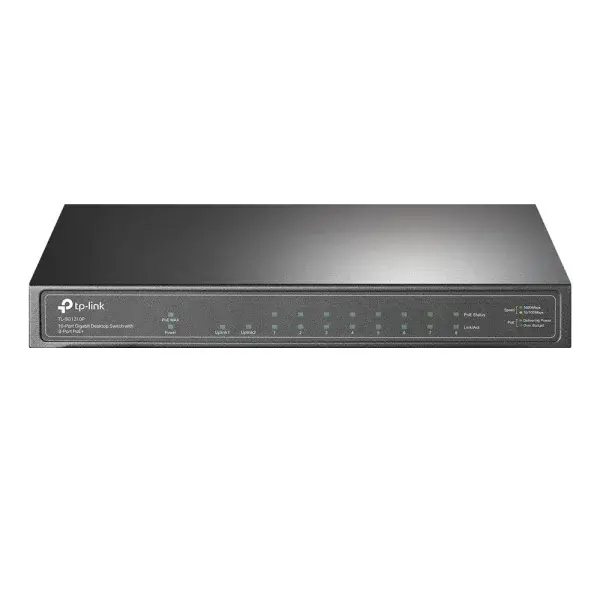 Switch PoE+ TP-Link TL-SG1210P 10 ports Gigabit — Bamako Switch PoE+ TP-Link TL-SG1210P 8 ports PoE+ 63 W, vendu à Bamako par BoulevardTech